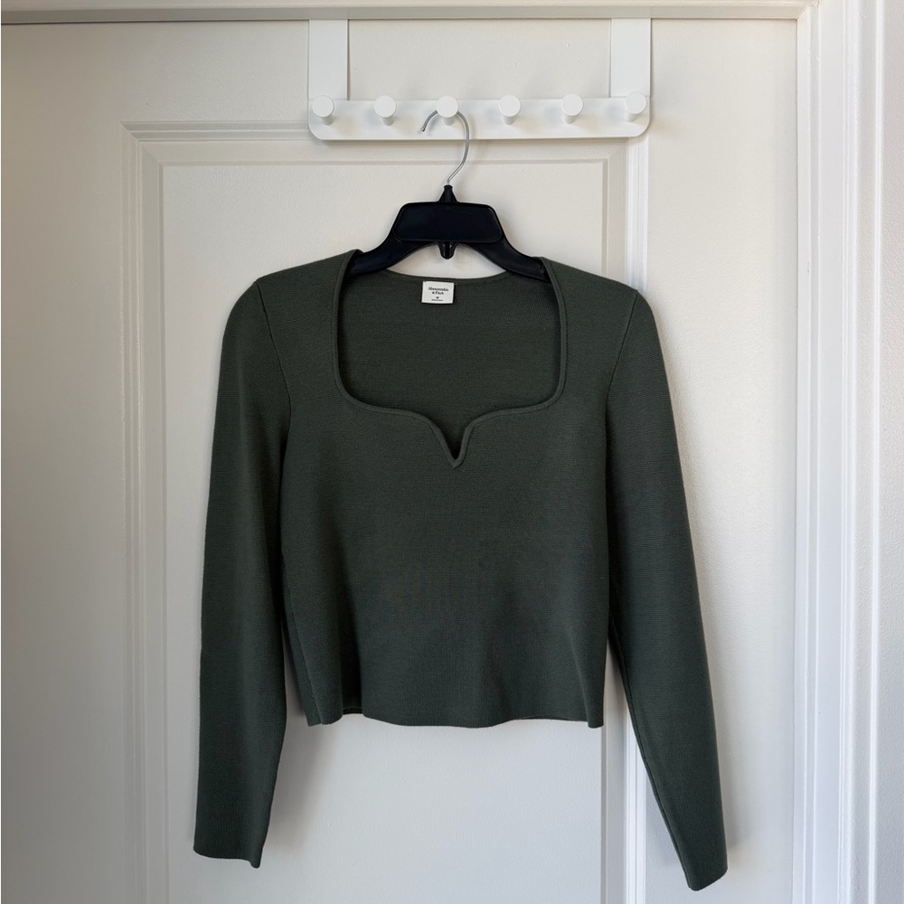 Abercrombie & Fitch Dark Green Crop Top Size M